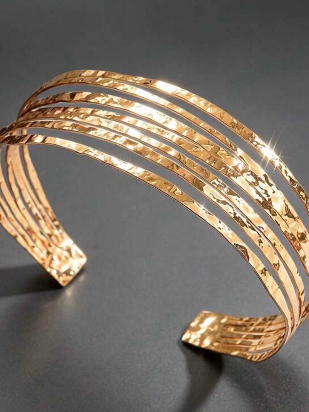 Elegant Gold Multi-Band Choker Necklace - Women's Jewelry - Picture 4 of 4